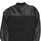 GUESS Mens Black Bomber Jacket S Polyester Blend Textured Zip Fastening