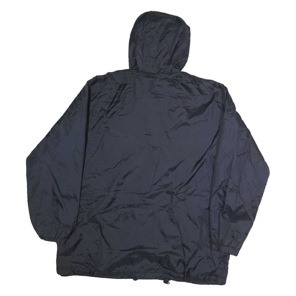 DICKIES Mens Navy Blue Hooded Zip Jacket L Polyester Plain Lightweight Durable