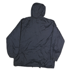 DICKIES Mens Navy Blue Hooded Zip Jacket L Polyester Plain Lightweight Durable