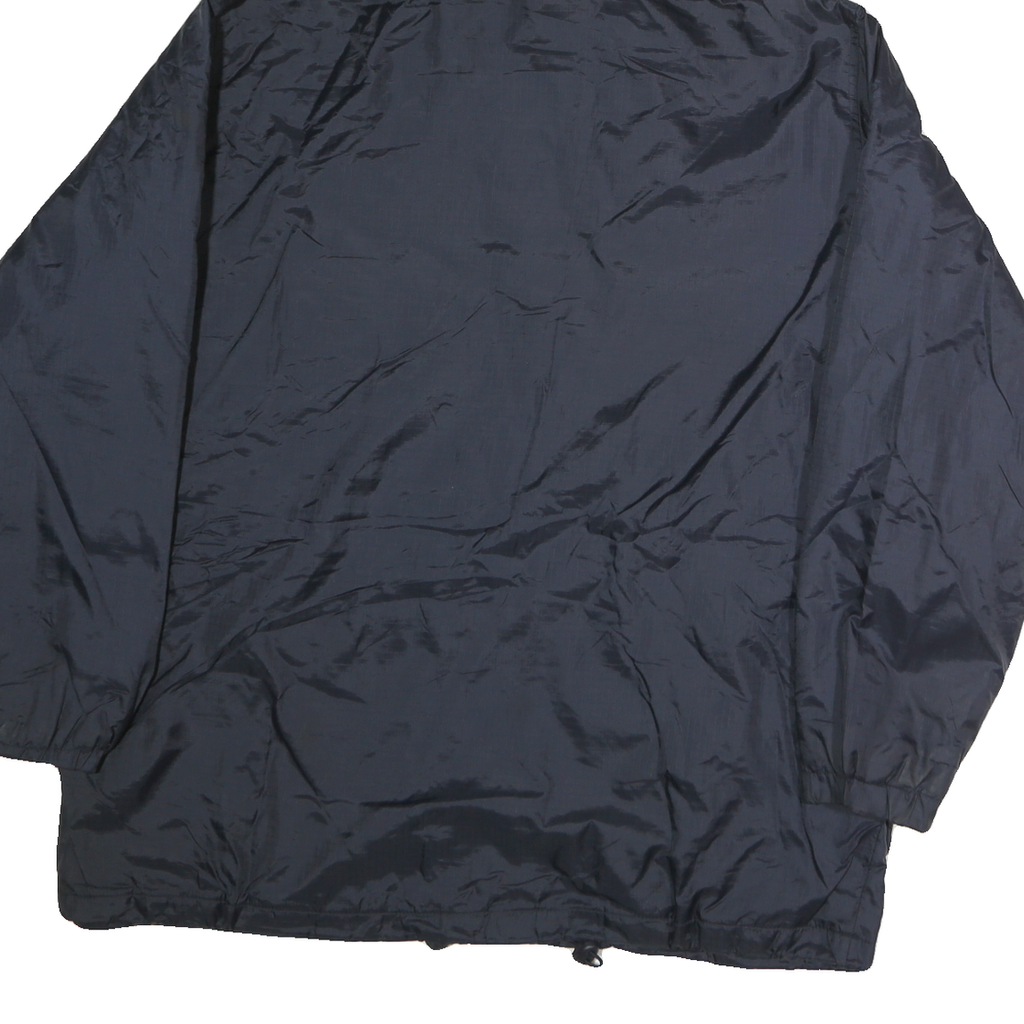 DICKIES Mens Navy Blue Hooded Zip Jacket L Polyester Plain Lightweight Durable