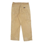 DICKIES Mens Jeans Beige Relaxed Straight Denim W34 L30 Zip Cotton Blend Durable