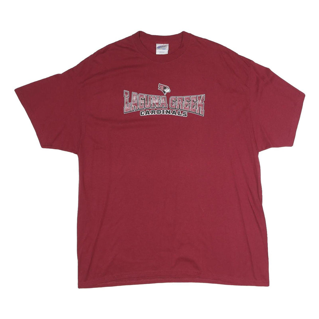 PORT & COMPANY Mens Maroon Laguna Creek Cardinals Graphic T-Shirt 2XL Short