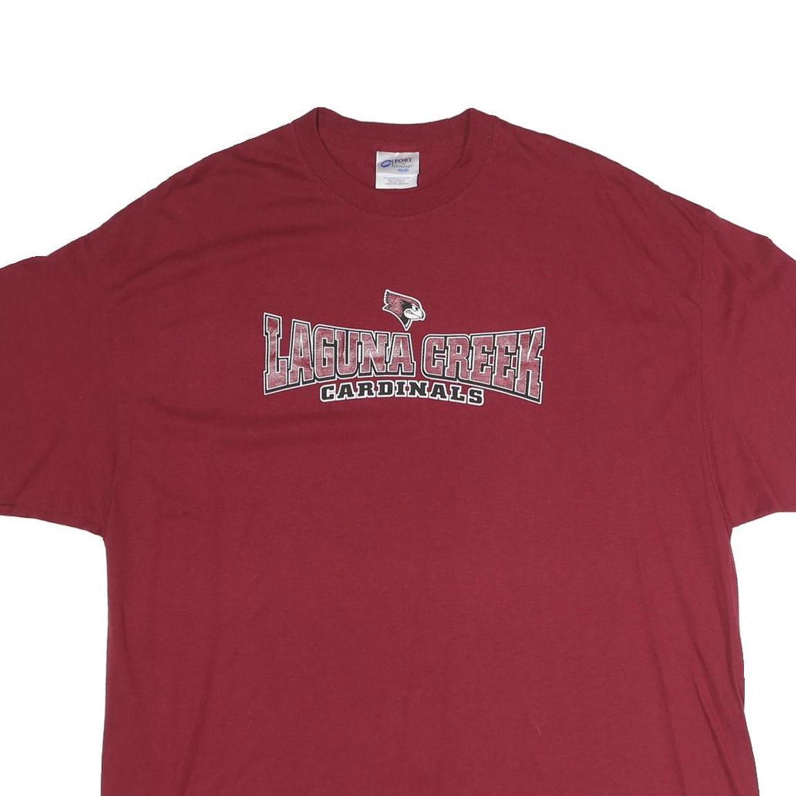 PORT & COMPANY Mens Maroon Laguna Creek Cardinals Graphic T-Shirt 2XL Short
