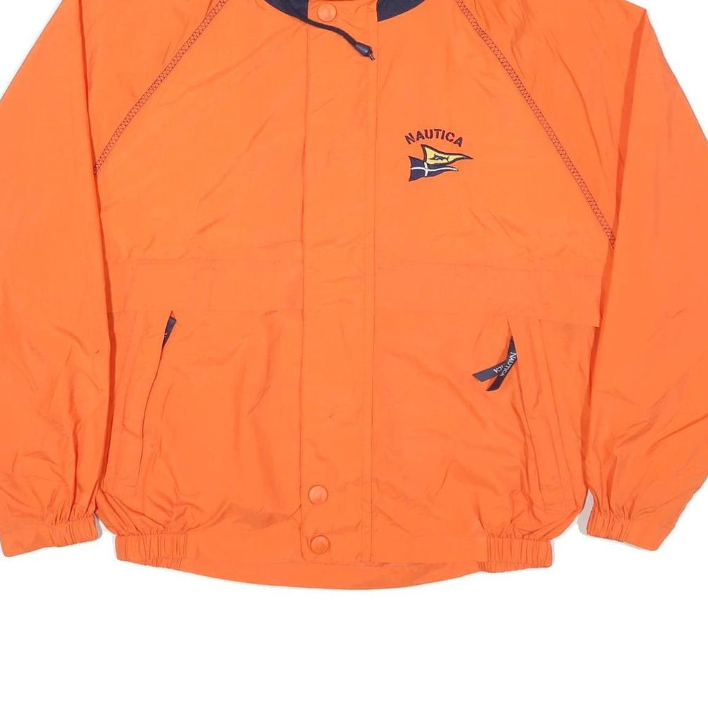 NAUTICA Mens Orange & Navy Zip Jacket M Polyester Blend Plain Lightweight Casual