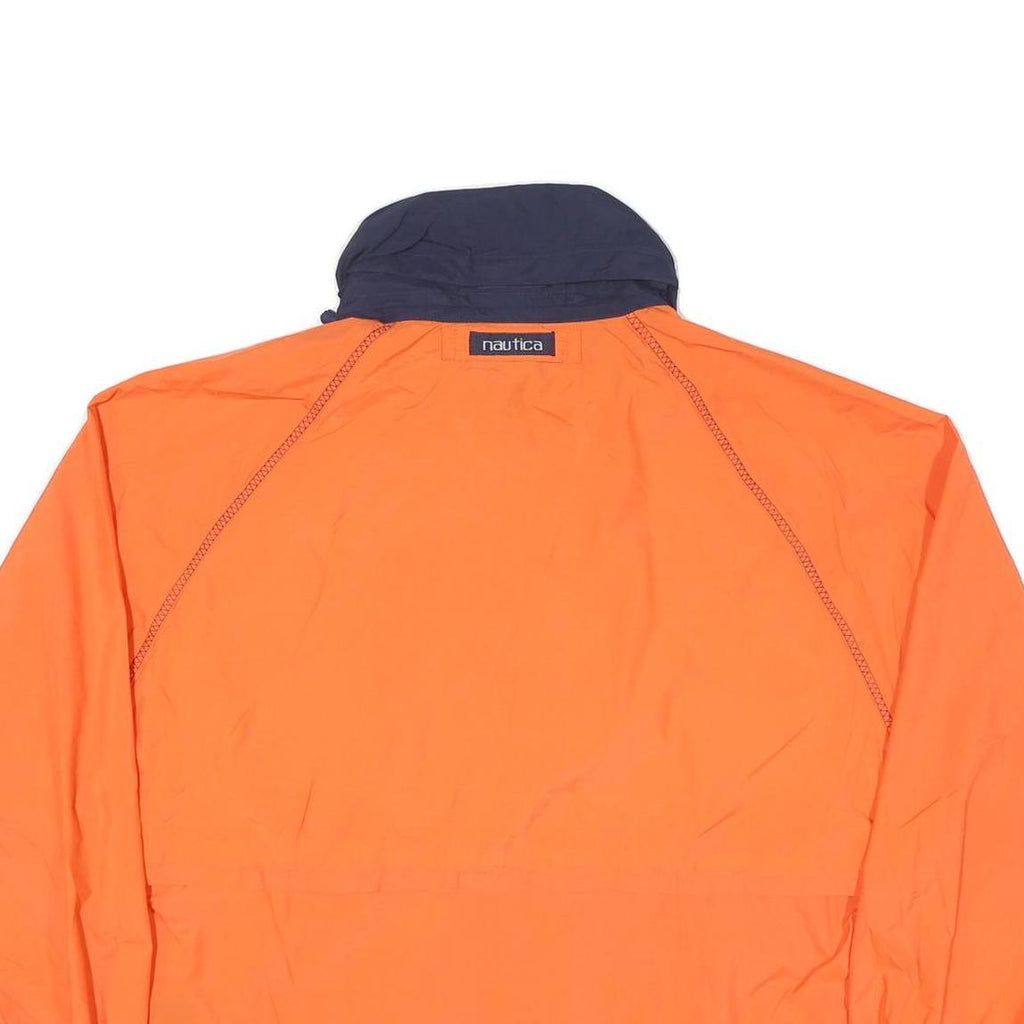 NAUTICA Mens Orange & Navy Zip Jacket M Polyester Blend Plain Lightweight Casual