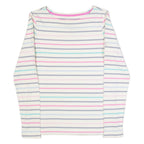 JOULES Womens Patterned Jumper White Striped Tight Knit UK 6