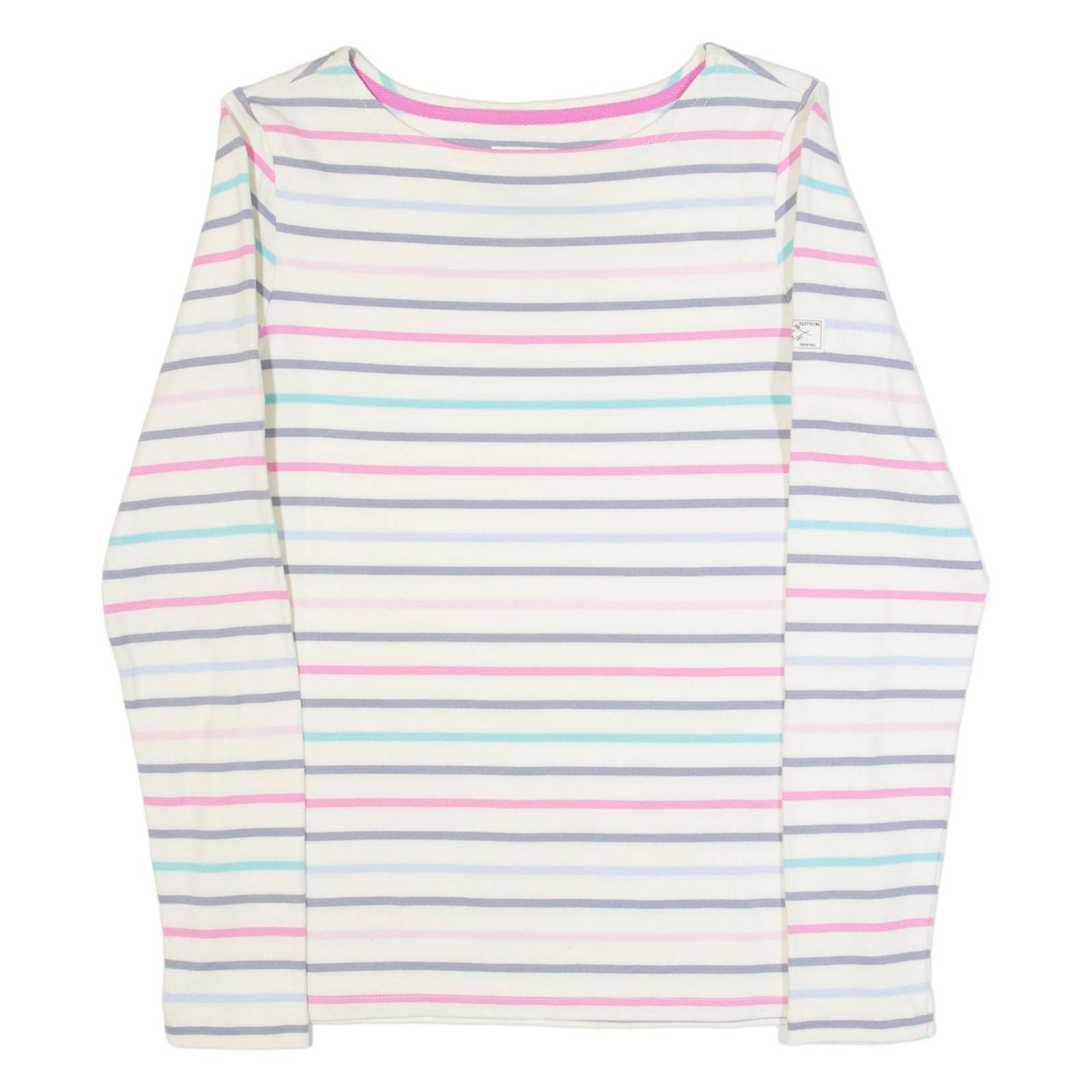 JOULES Womens Patterned Jumper White Striped Tight Knit UK 6