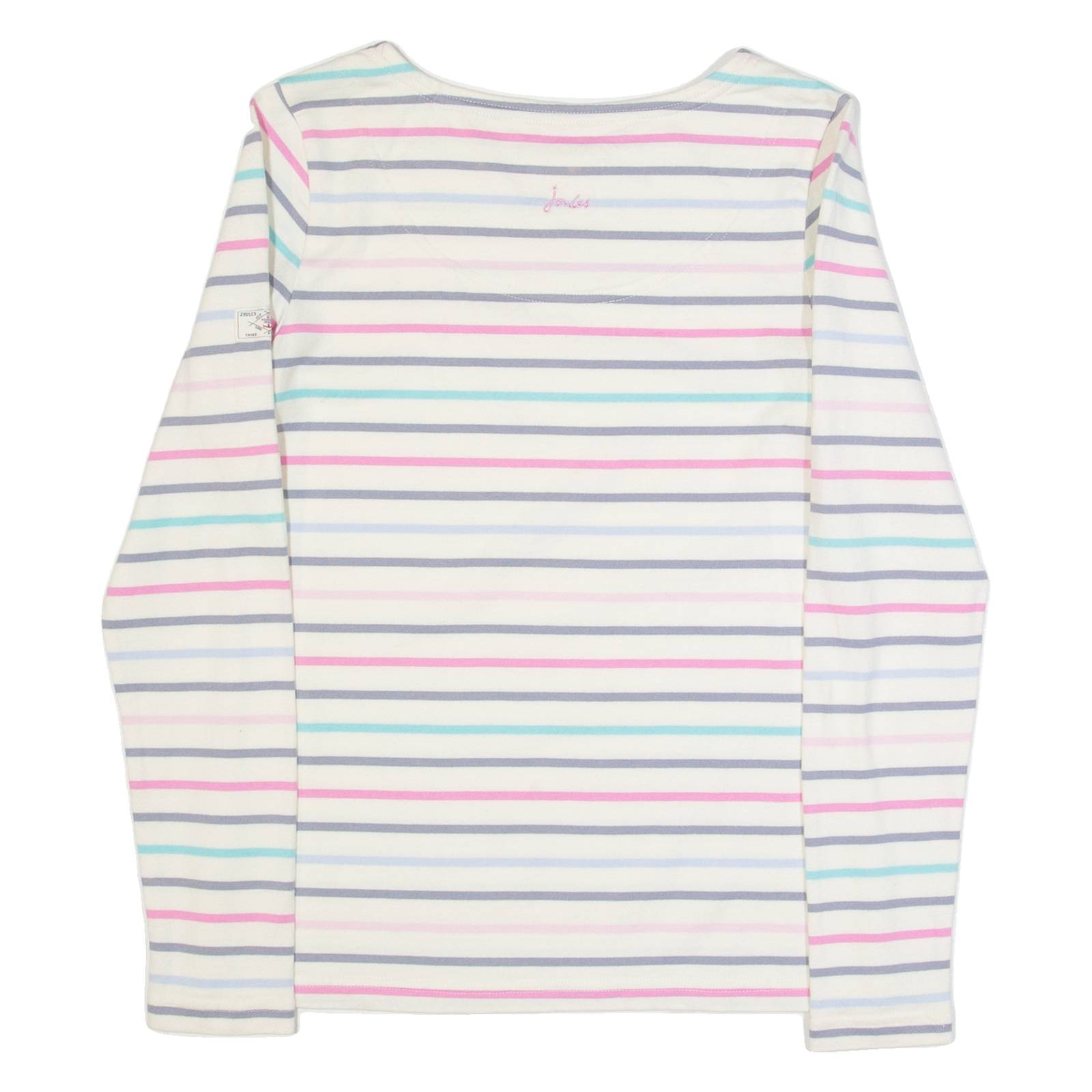 JOULES Womens Patterned Jumper White Striped Tight Knit UK 6