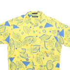 GENERRA COLLECTION Mens Yellow & Blue Pattern Cotton Shirt M Summer Casual