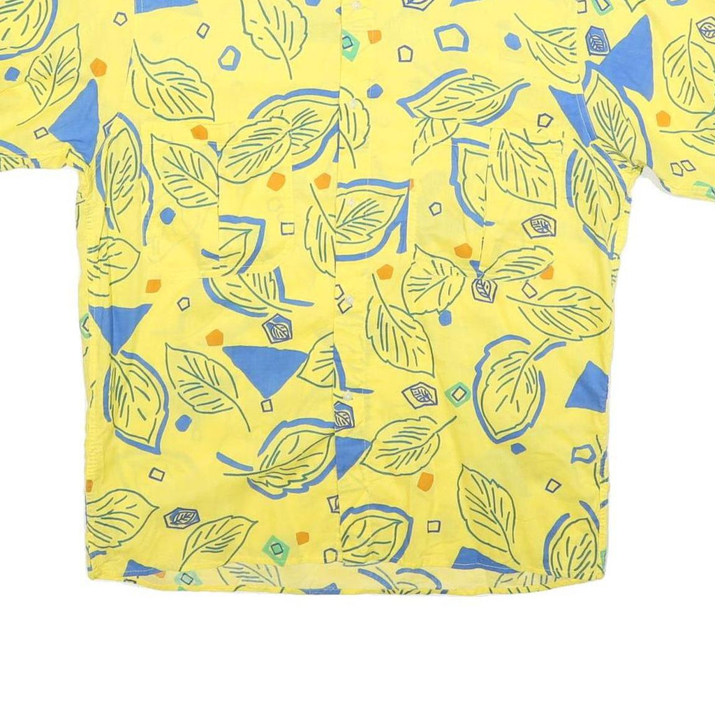 GENERRA COLLECTION Mens Yellow & Blue Pattern Cotton Shirt M Summer Casual