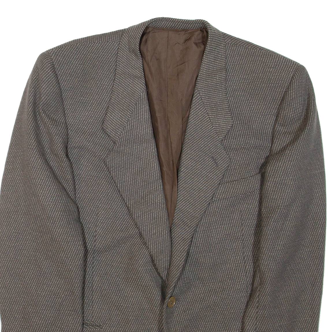 Mens Blazer Jacket Grey Wool Spotted L