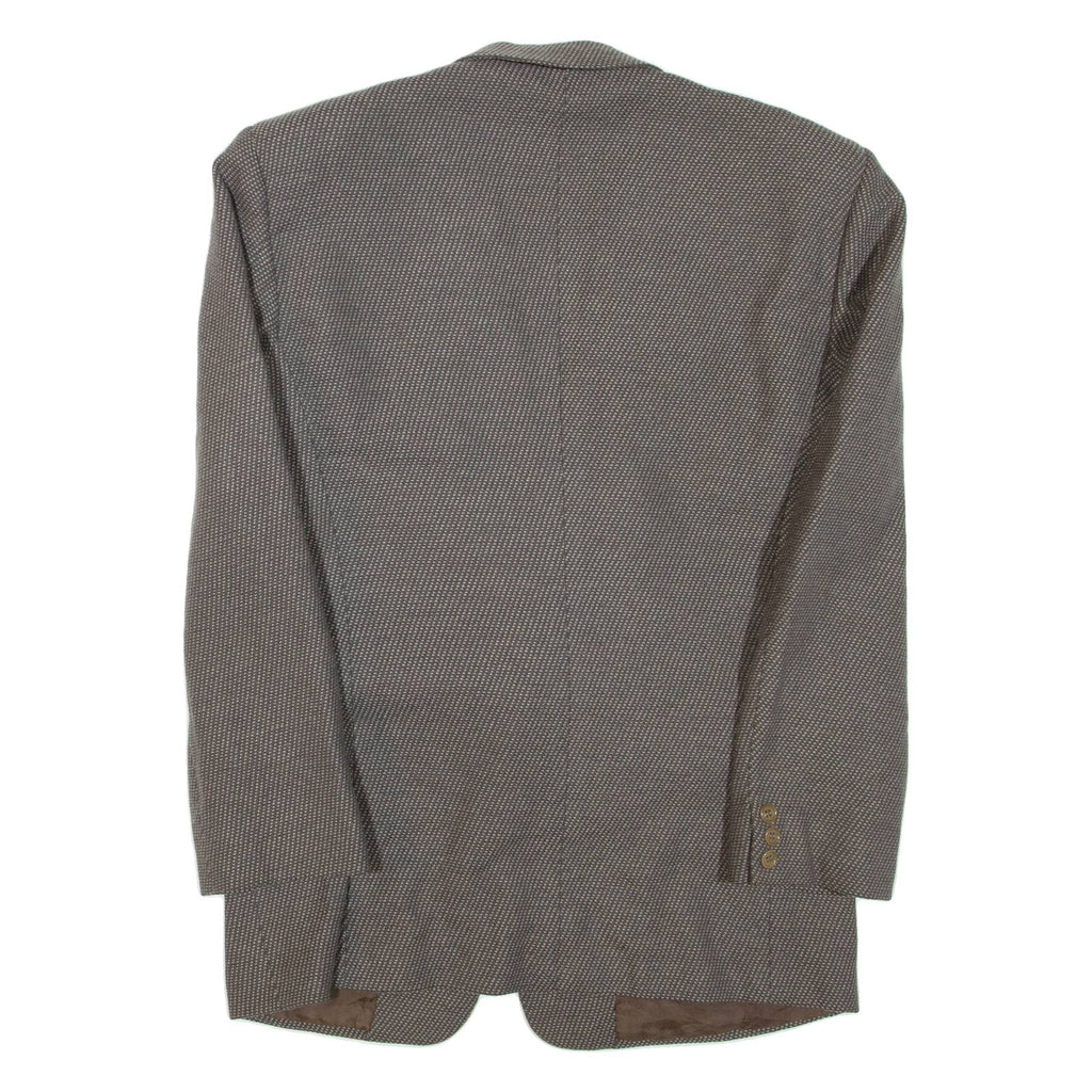 Mens Blazer Jacket Grey Wool Spotted L
