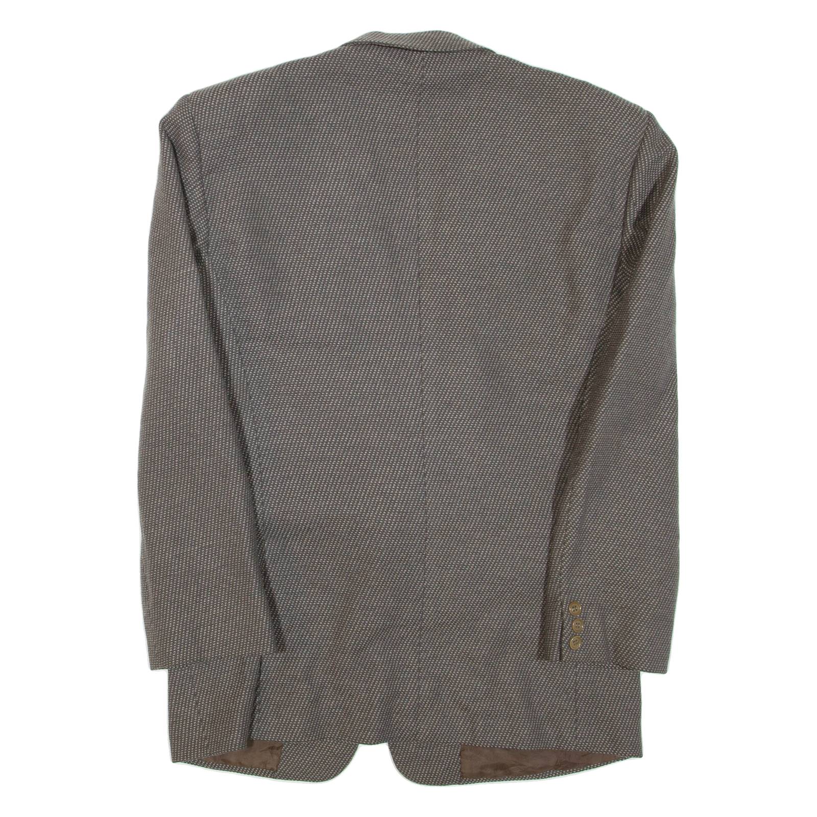 Mens Blazer Jacket Grey Wool Spotted L