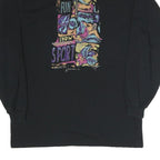 MASER Mens Black Sport Graphic 1/4 Zip Sweatshirt M Cotton Blend Casual