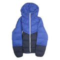 NIKE Mens Blue & Black Puffer Jacket S Polyester Zip Hooded Casual Outerwear