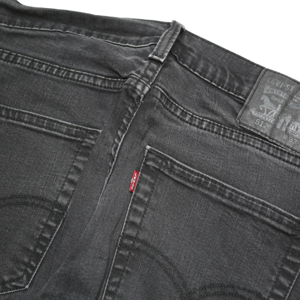 LEVI'S 512 Tapered Mens Jeans Black Regular Tapered Denim Medium W31 L31 Button