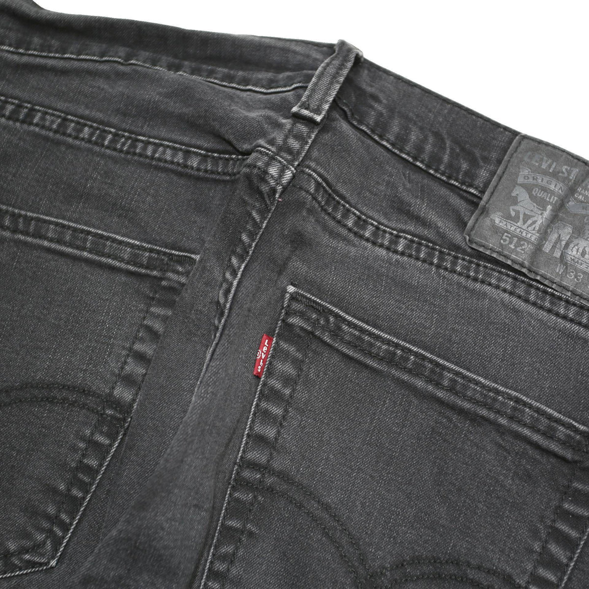 LEVI'S 512 Tapered Mens Jeans Black Regular Tapered Denim Medium W31 L31 Button