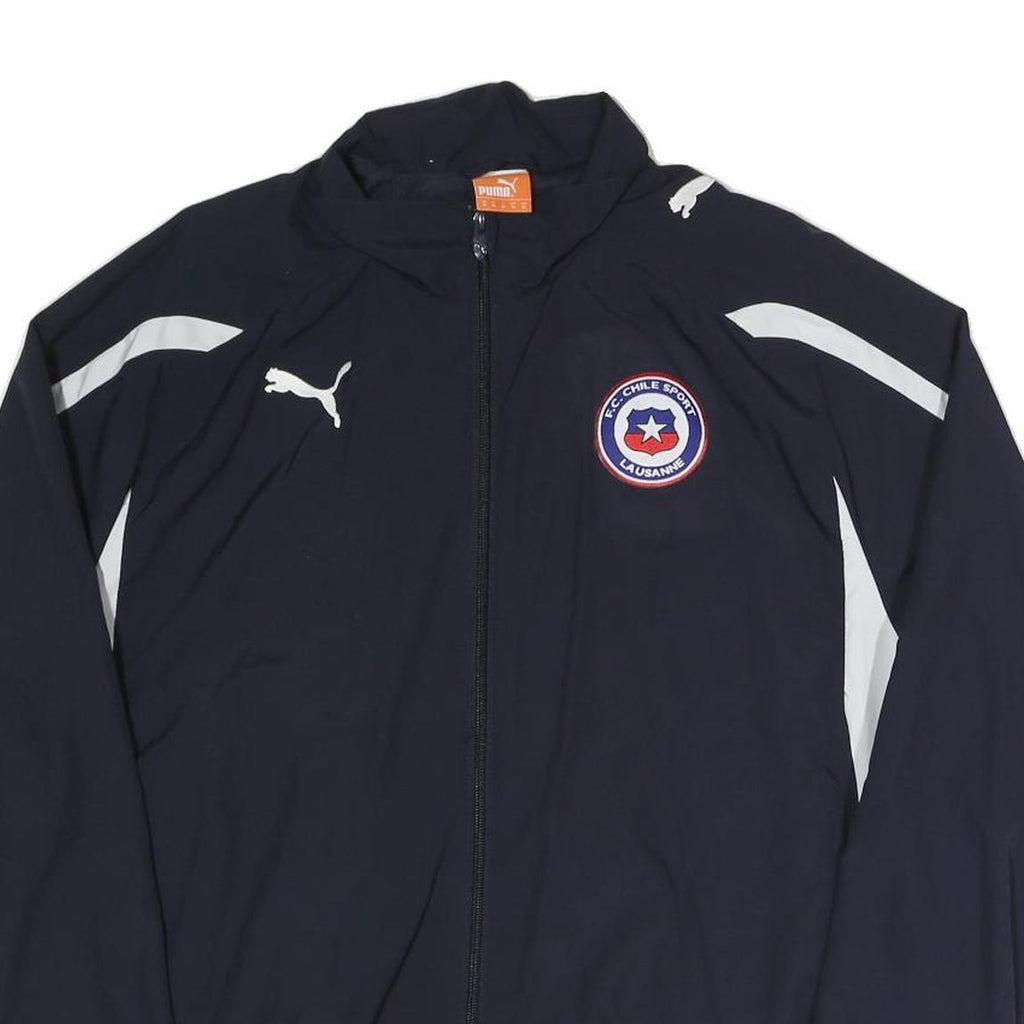 PUMA Mens Navy Blue FC Chile Sport Lausanne Jacket M Polyester Zip Sportswear