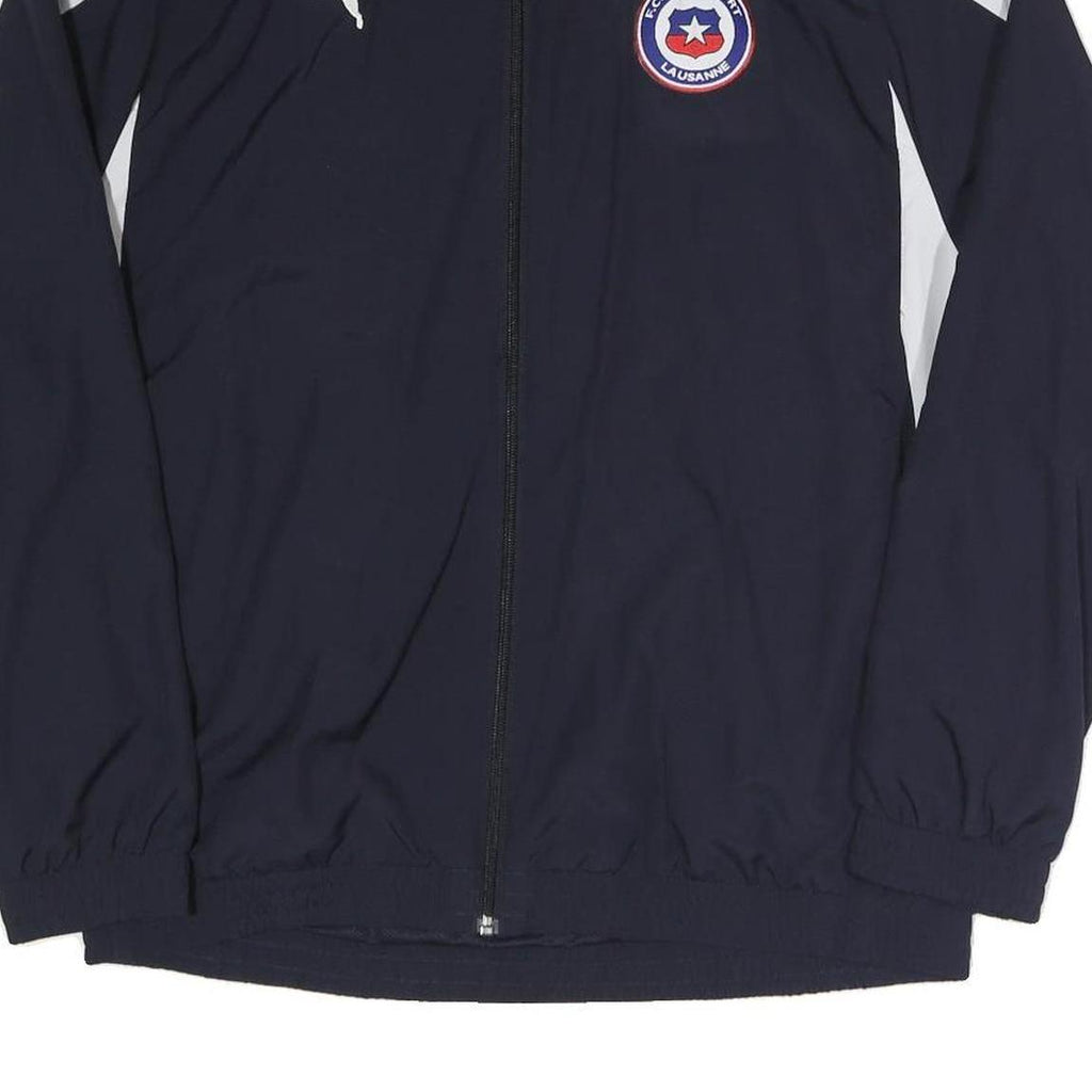 PUMA Mens Navy Blue FC Chile Sport Lausanne Jacket M Polyester Zip Sportswear