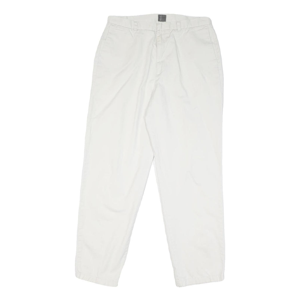 DOCKERS Mens Cotton Blend White Regular Straight Trousers W32 L30 Classic Fit