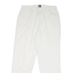 DOCKERS Mens Cotton Blend White Regular Straight Trousers W32 L30 Classic Fit