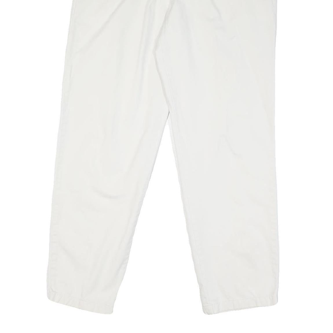 DOCKERS Mens Cotton Blend White Regular Straight Trousers W32 L30 Classic Fit