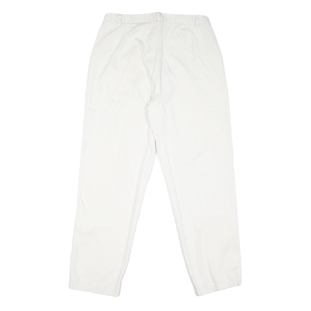 DOCKERS Mens Cotton Blend White Regular Straight Trousers W32 L30 Classic Fit