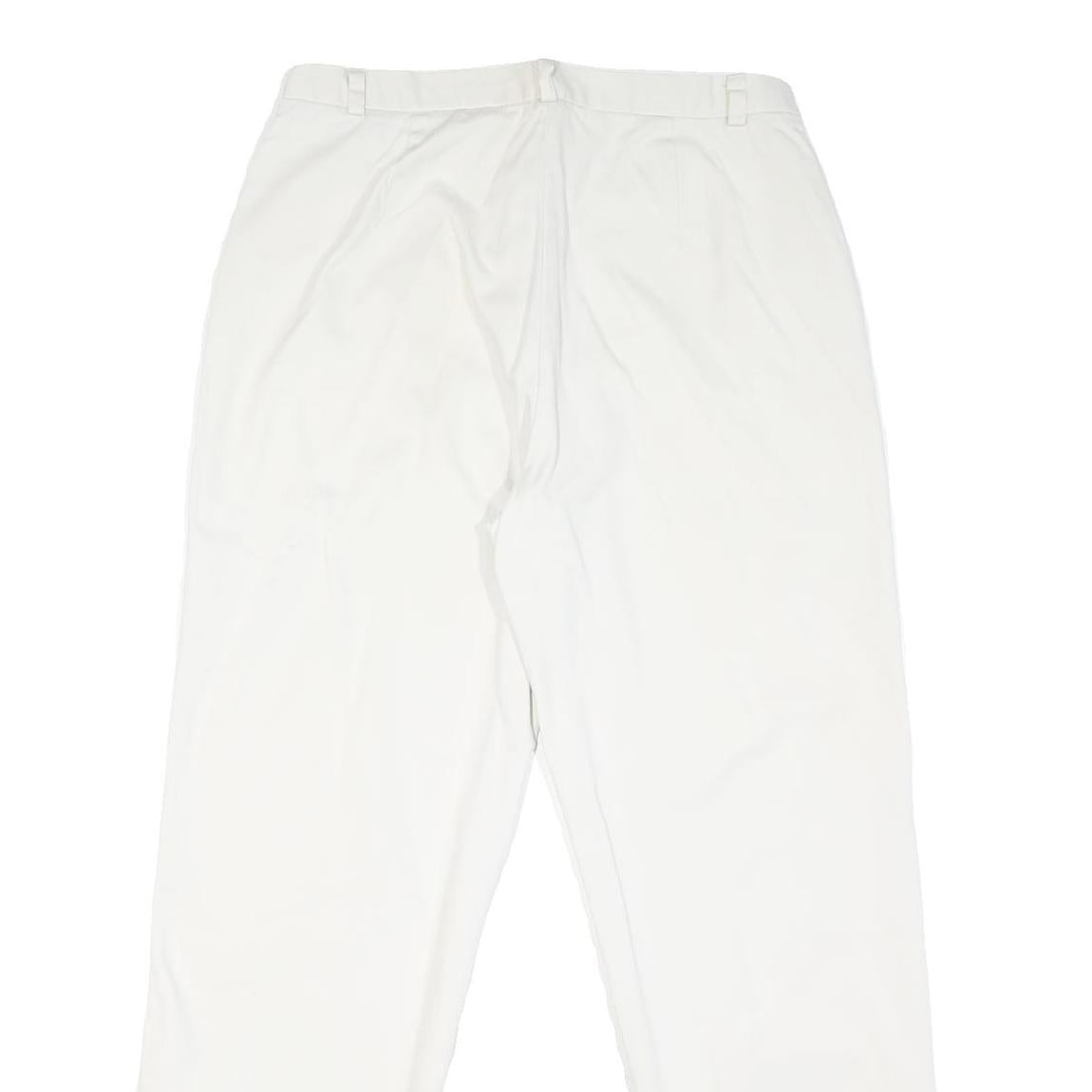 DOCKERS Mens Cotton Blend White Regular Straight Trousers W32 L30 Classic Fit