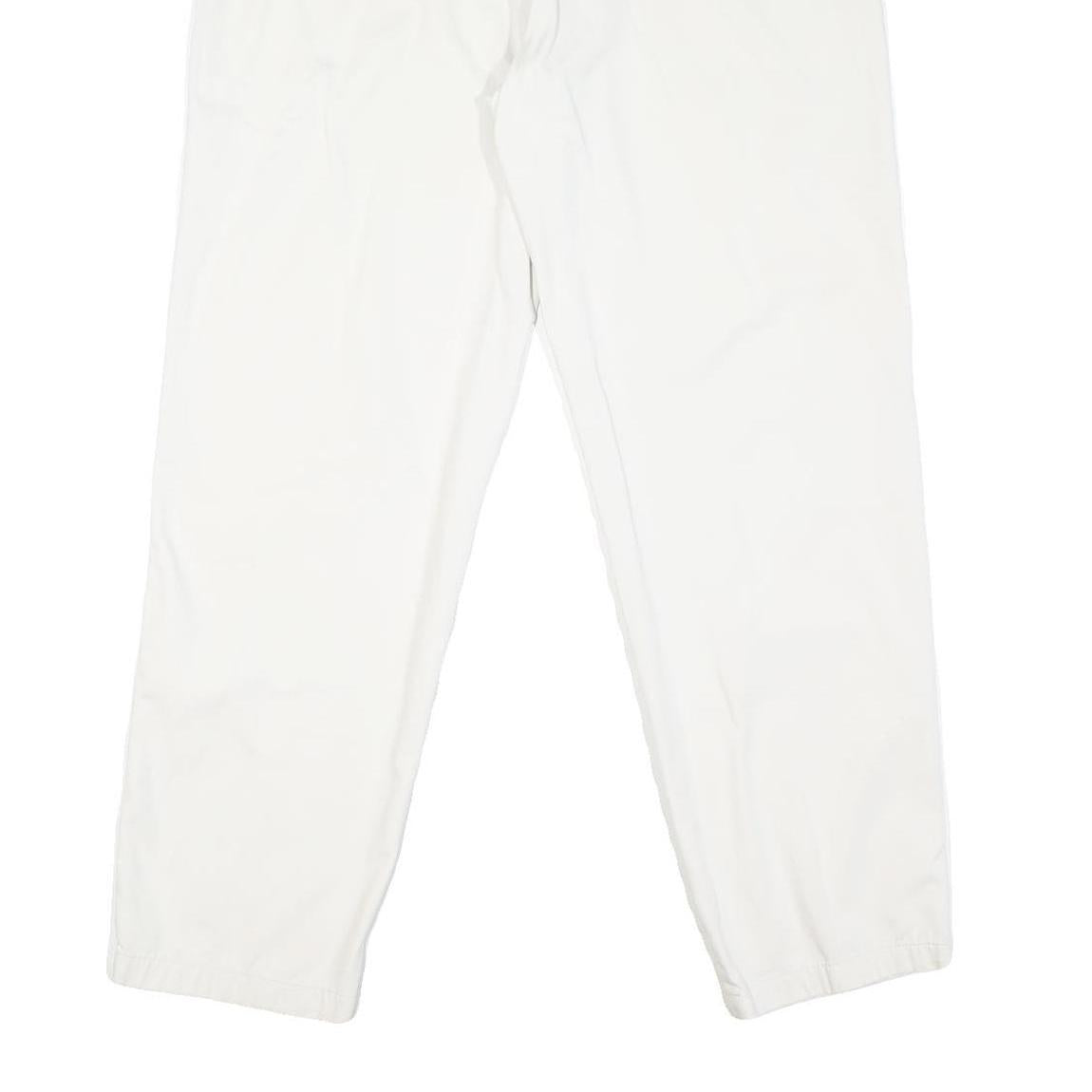 DOCKERS Mens Cotton Blend White Regular Straight Trousers W32 L30 Classic Fit