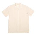 CLUB Mens Cream Shirt M Short Sleeve Button Pocket Casual Summer