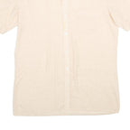 CLUB Mens Cream Shirt M Short Sleeve Button Pocket Casual Summer