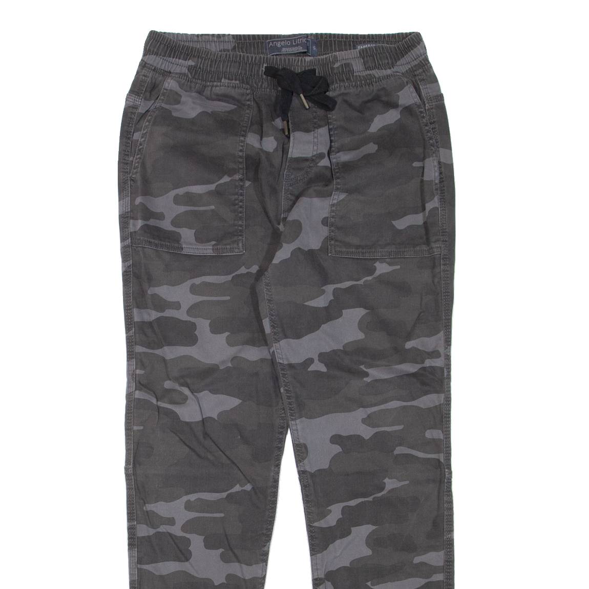 ANGELO LITRICO Camo Mens Trousers Grey Slim Tapered W28 L29