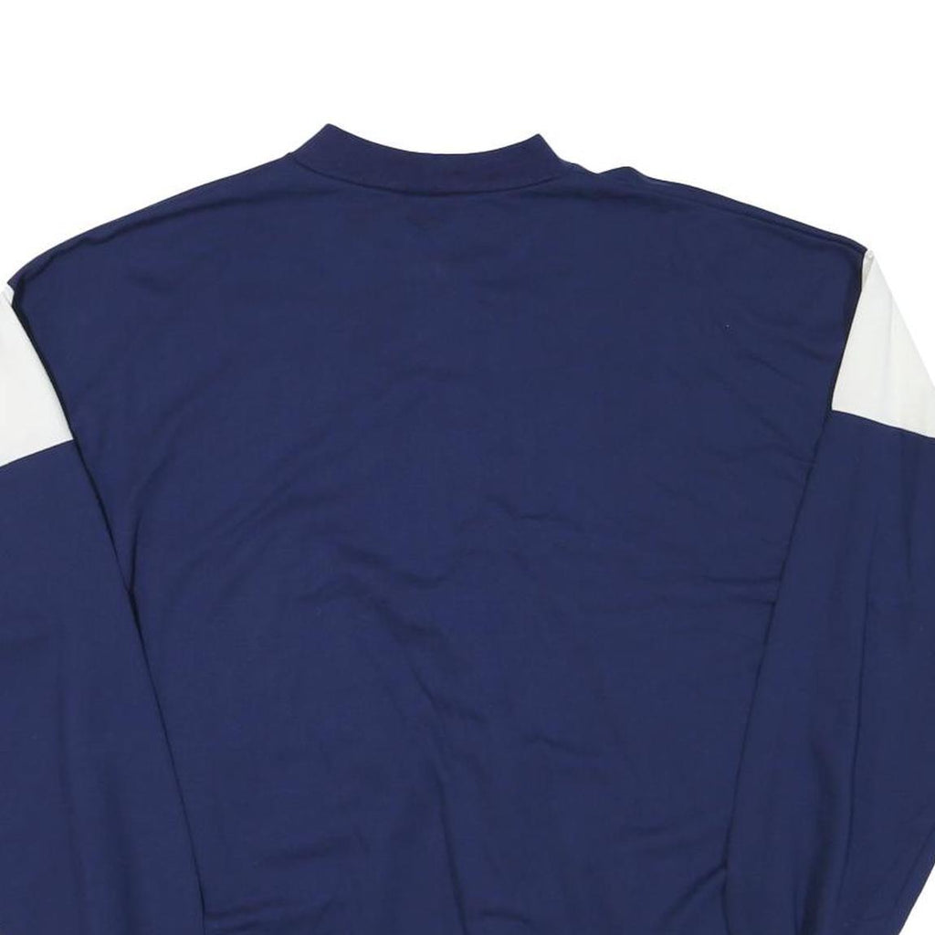 ZAPATON Mens Blue & White Sweatshirt Stand Collar L Cotton Blend Casual Pullover