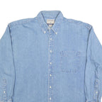 HIGH SIERRA Mens Blue Denim Shirt XL Button-Down Collar Long Sleeve Casual
