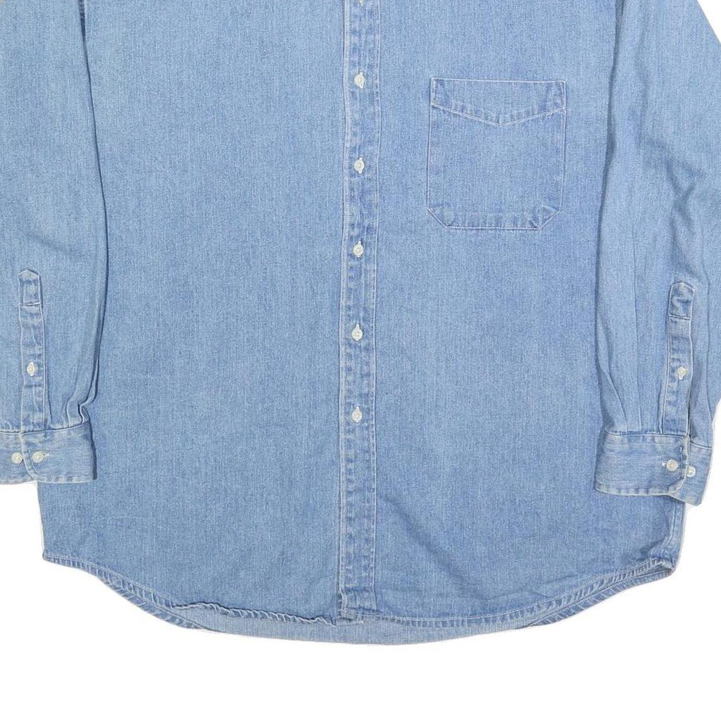 HIGH SIERRA Mens Blue Denim Shirt XL Button-Down Collar Long Sleeve Casual