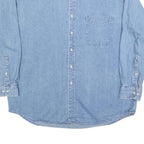 HIGH SIERRA Mens Blue Denim Shirt XL Button-Down Collar Long Sleeve Casual