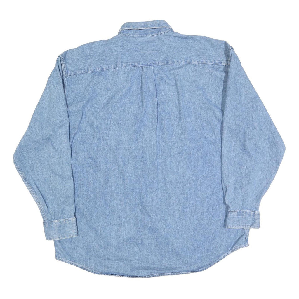 HIGH SIERRA Mens Blue Denim Shirt XL Button-Down Collar Long Sleeve Casual
