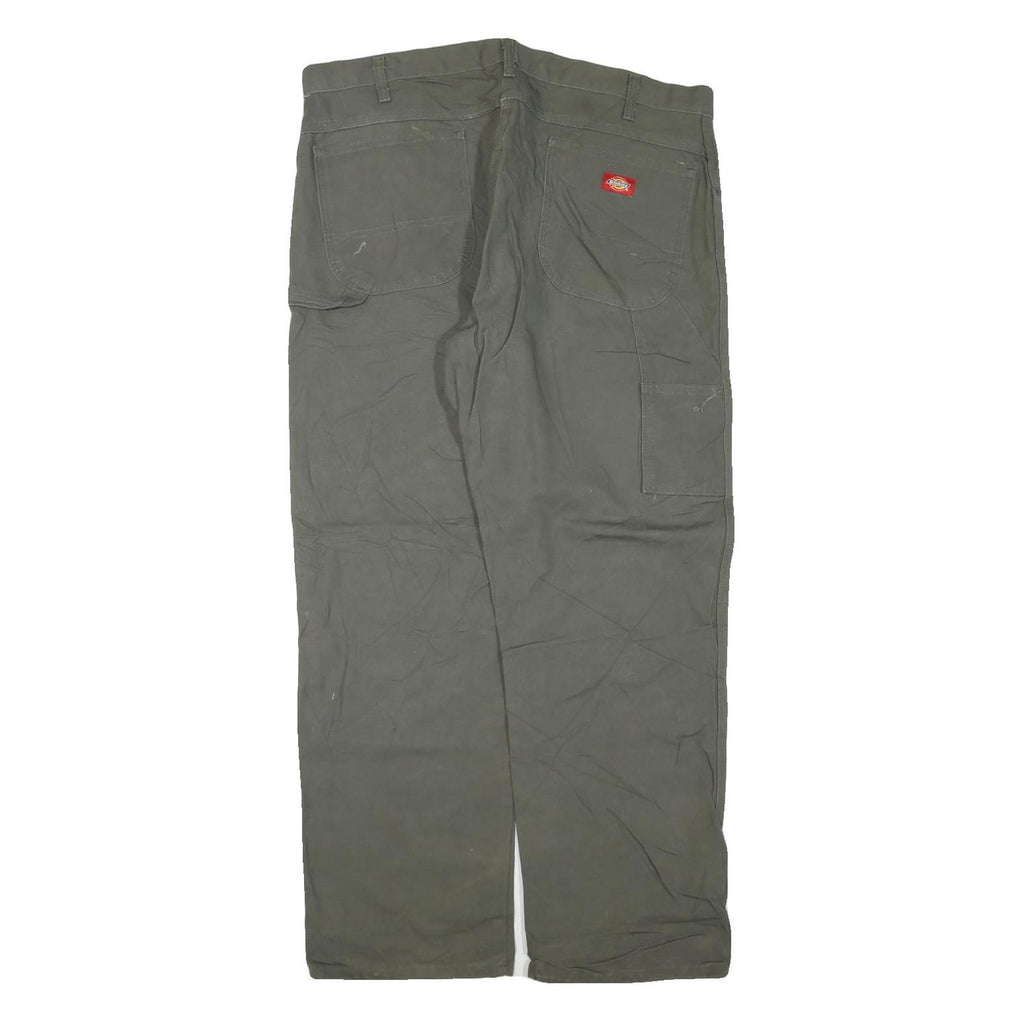 DICKIES Mens Grey Regular Fit Straight Denim Jeans W40 L30 Workwear Zip Closure