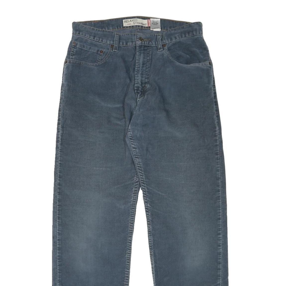 LEVI'S Womens Cotton Blend Blue Regular Straight Trousers W32 L34 Relaxed Fit