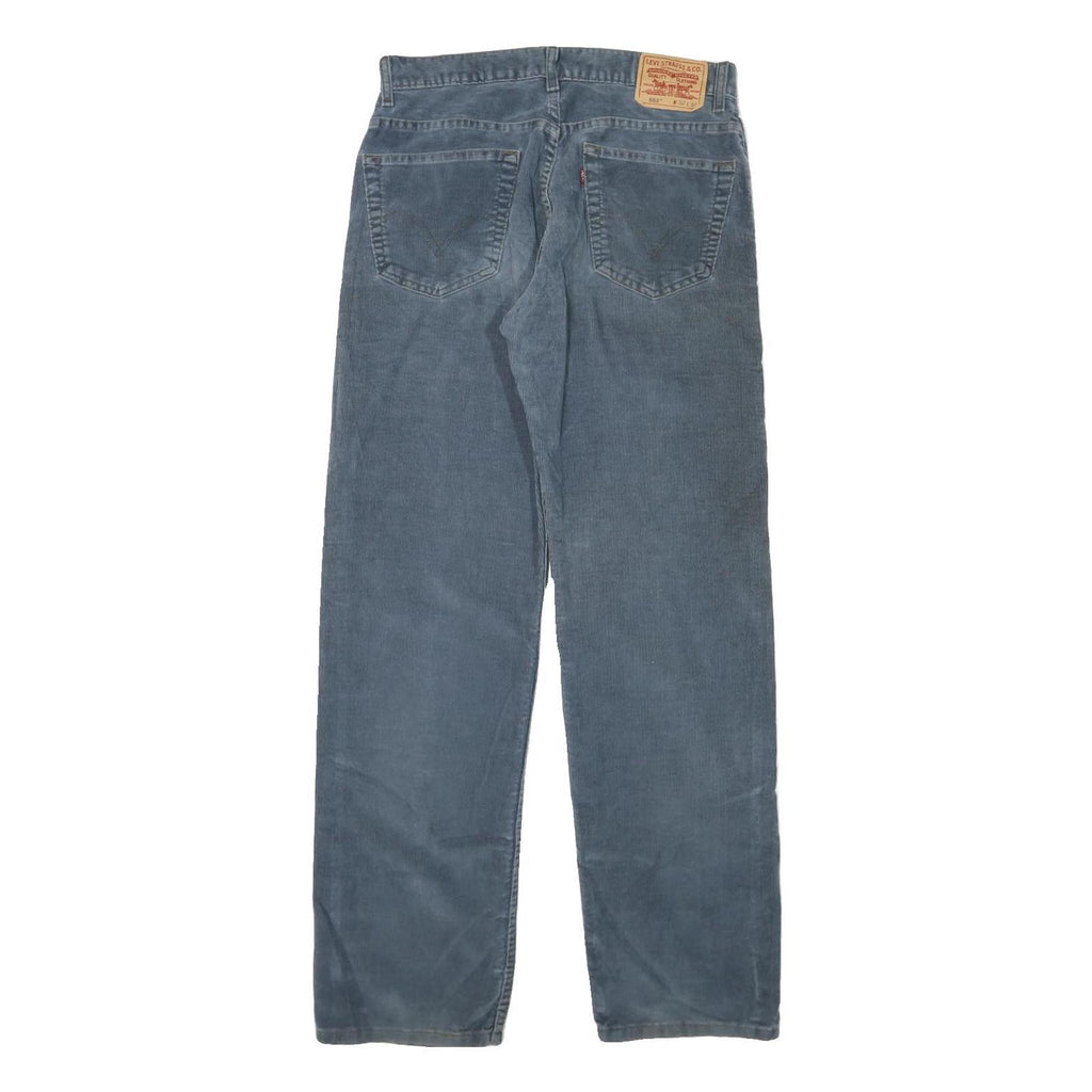 LEVI'S Womens Cotton Blend Blue Regular Straight Trousers W32 L34 Relaxed Fit