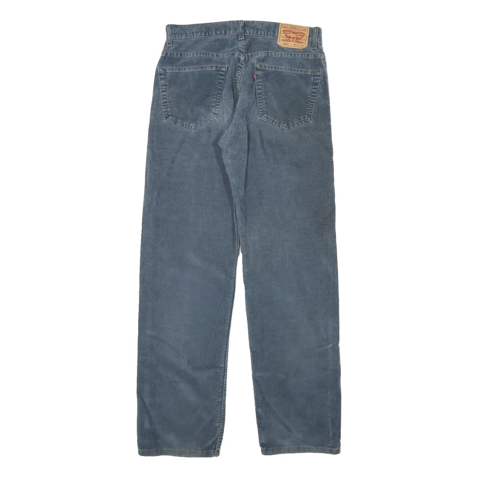 LEVI'S Womens Cotton Blend Blue Regular Straight Trousers W32 L34 Relaxed Fit