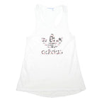 ADIDAS ORIGINALS Womens White & Pink Floral Graphic Racerback T-Shirt M