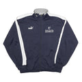 PUMA Mens Navy Blue & White Track Jacket L Polyester Zip Plain Sportswear Casual