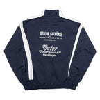 PUMA Mens Navy Blue & White Track Jacket L Polyester Zip Plain Sportswear Casual