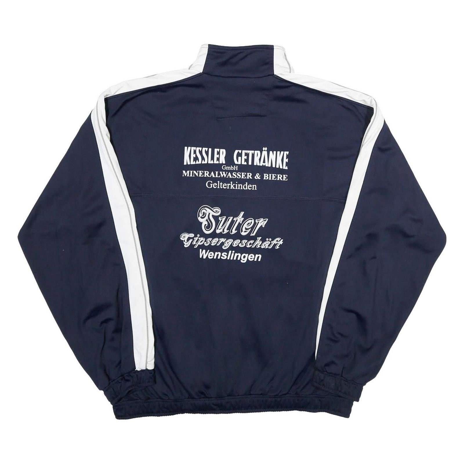 PUMA Mens Navy Blue & White Track Jacket L Polyester Zip Plain Sportswear Casual