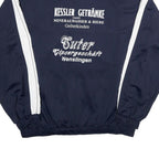 PUMA Mens Navy Blue & White Track Jacket L Polyester Zip Plain Sportswear Casual