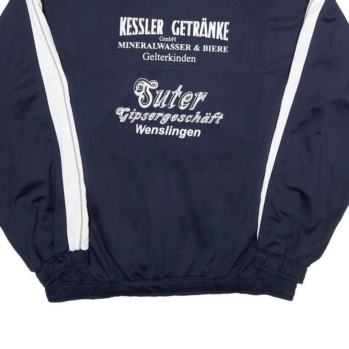 PUMA Mens Navy Blue & White Track Jacket L Polyester Zip Plain Sportswear Casual