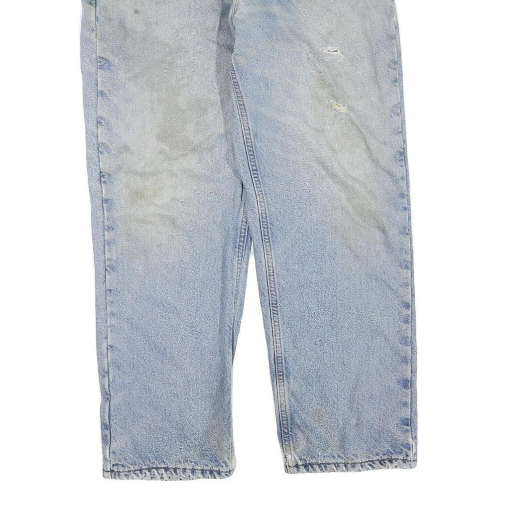 CARHARTT Mens Regular Fit Light Blue Denim Jeans W36 L30 Workwear Zip Closure