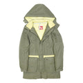 PUMA Womens Green & Yellow Outdoor Jacket M Cotton Blend Zip Hooded Casual