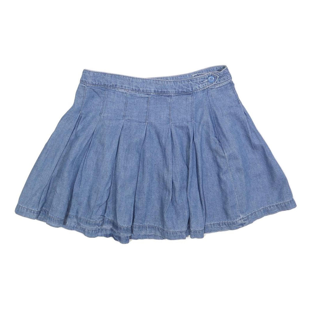 AMERICAN EAGLE Womens Blue Denim Pleated Mini Cotton Skirt S Casual Summer